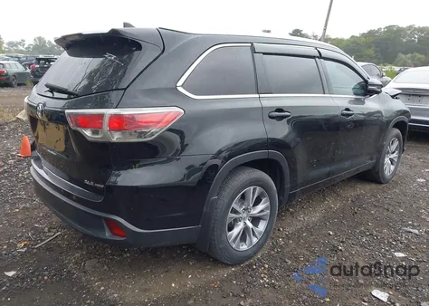 2015 Toyota Highlander Xle V6 z USA, uszkodzony, nr VIN 5TDJKRFH5FS101847
